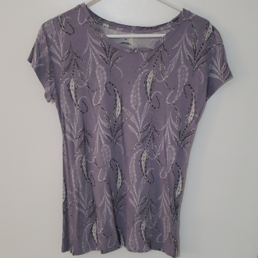LANDS END LAVENDER FLORAL TSHIRT SIZE XL